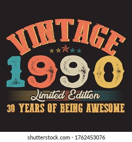 1990 vector vintage retro tshirt design 