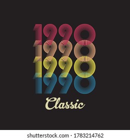 1990 vector vintage retro tshirt design black background 