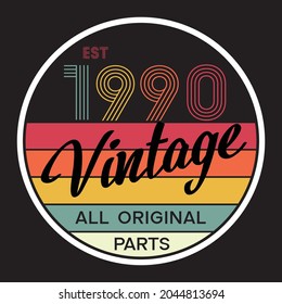 Diseño de camisetas retro vectorial de 1990