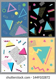 1990s Abstract Backgrounds, Old Shapes and Colors, Cover, Poster Templates