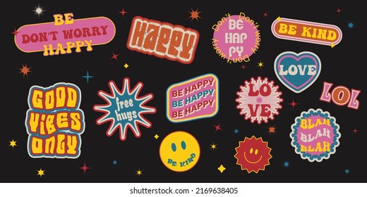 1990s Patches Stickers 90s Retro Minimalist Stock Vector (Royalty Free ...