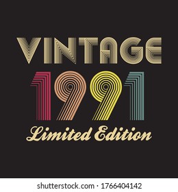 1991 vector vintage retro tshirt design