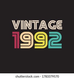 1992 vintage retro t shirt design vector black background 