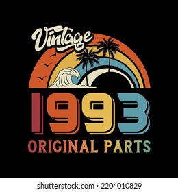 1993 vintage retro t shirt design, vector, black background