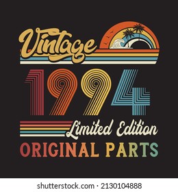 1994 vintage retro t shirt design, vector, black background
