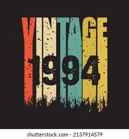 1994 vintage retro t shirt design, vector, black background