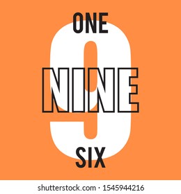1996 NUMBER, SLOGAN PRINT VECTOR TEXT