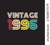 1996 vintage retro t shirt design vector black background