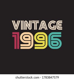 1996 vintage retro t shirt design vector black background