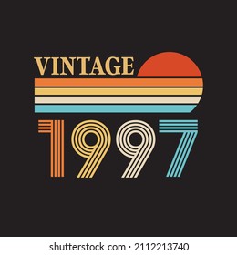 1997 vintage retro t shirt design vector  black background