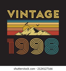 1998 vintage retro, Original, t shirt design vector black background
