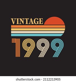 1999 vintage retro t shirt design vector  black background