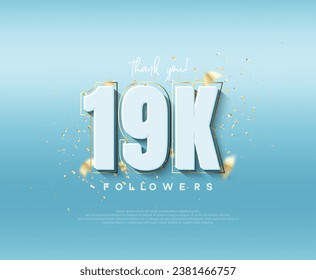 19k followers celebration. with modern luxury figures.