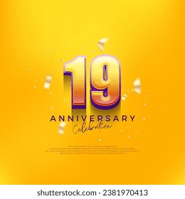 19th anniversary celebration design. Premium vector editable design. Premium vector background for greeting and celebration.