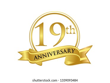 19th anniversary celebration logo vector