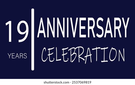 19th Anniversary celebration. nineteen years anniversary logo banner template.