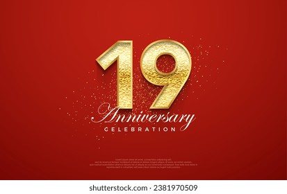 19th anniversary number, for a birthday celebration. premium vector backgrounds. Premium vector background for greeting and celebration.