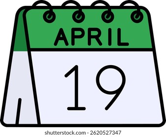 19th of April Line vector Icon Design