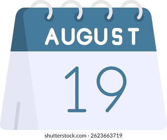 19th of August Line vector Icon Design