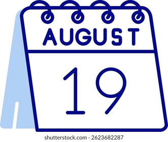 19th of August Line vector Icon Design