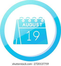 19th of August Line vector Icon Design