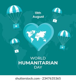 19th August World humanitarian day vector templates, world humanitarian day Social media post designs