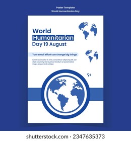 19th August World humanitarian day vector templates, world humanitarian day Social media post designs