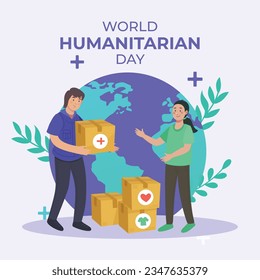 19th August World humanitarian day vector templates, world humanitarian day Social media post designs