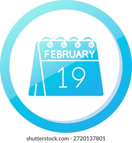 19 de Febrero Línea Vector Icon Design
