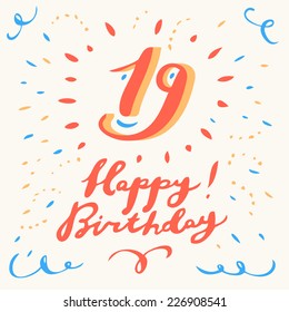 19th happy birthday card. 