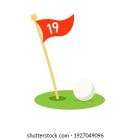 19th hole icon. Clipart image isolated on white background.