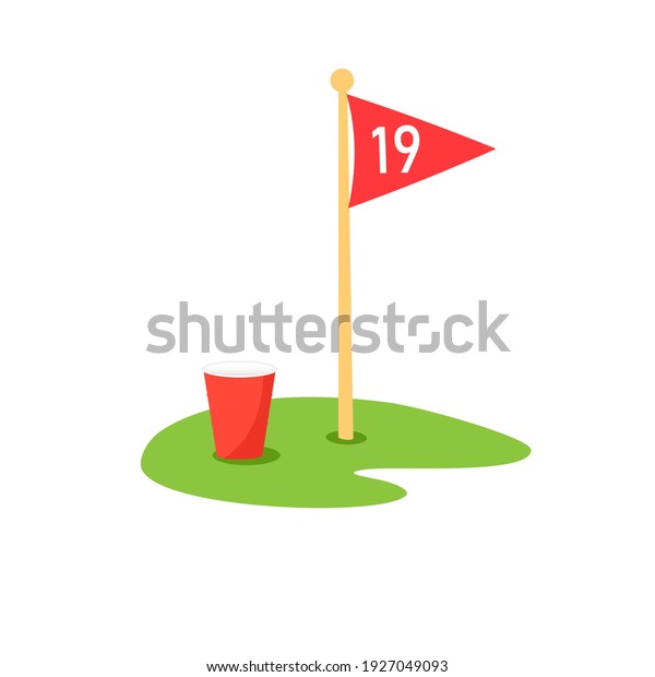 19th hole icon. Clipart image isolated on\
white background.