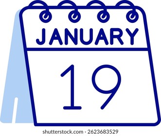 19th of January Line vector Icon Design