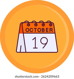 19. Oktober Line Vektor Icon Design