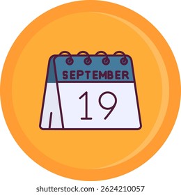 19 de septiembre Línea Vector Icon Design