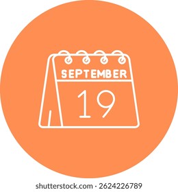 19th of September Line vector Icon Design