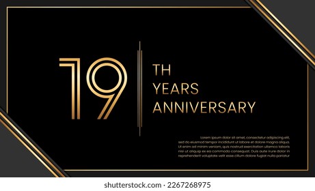 19th year anniversary design template. vector template illustration