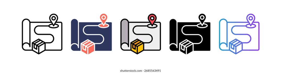 19-Trade Routes.eps Icon Ilustración vectorial múltiple