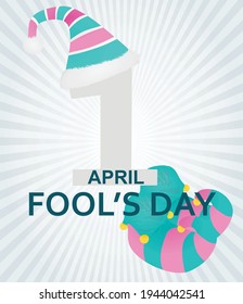 1.April Fool's day card. vector