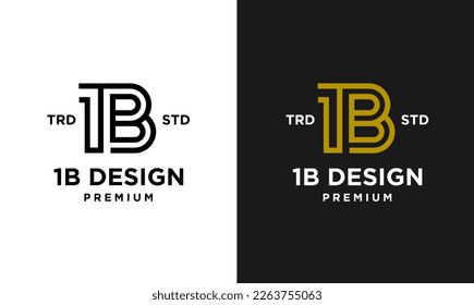 1B IB 13 Design icon letter initial logo simple minimal