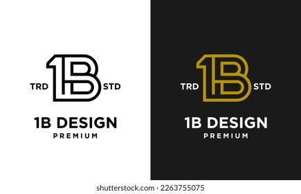 1B IB 13 Design icon letter initial logo simple minimal