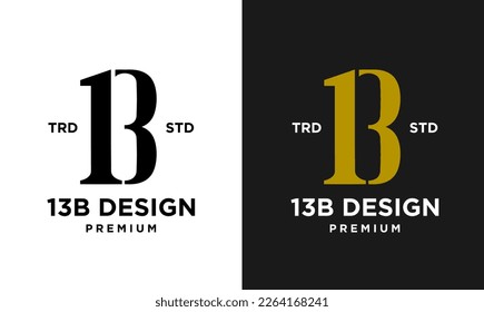 1B IB 13 Icono de diseño letra inicial logotipo simple mínimo