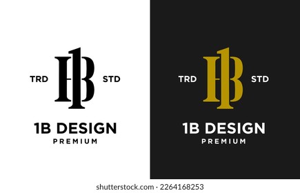 1B IB 13 Design icon letter initial logo simple minimal
