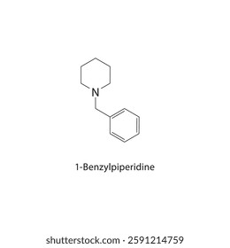 1-Benzyl-1H-pyrrole skeletal structure.Pyrrole Derivative compound schematic illustration. Simple diagram, chemical formula.