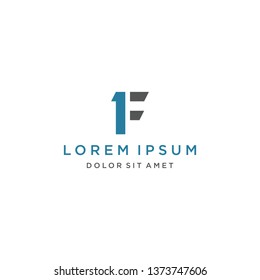1f logo icon vector template