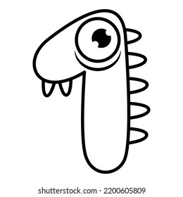 1.Funny Monsters Colorful Numbers, Cute Fantasy Aliens in the Shape of Numerals. Cartoon numbers from 0 to 9 icons are made in the form of human figures with big eyes and face. Arabic numerals. Vector