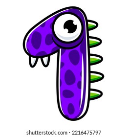 1.Funny Monsters Colorful Numbers, Cute Fantasy Aliens in the Shape of Numerals. Cartoon numbers from 0 to 9 icons are made in the form of human figures with big eyes and face. Arabic numerals. Vector