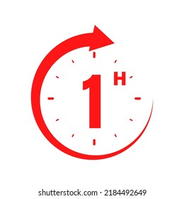 1hours, icon symbol red, time, o'clock