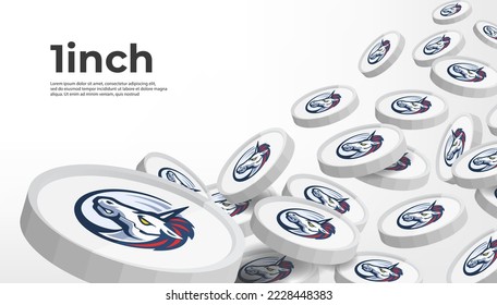 1INCH cryptocurrency concept banner background.