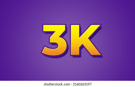 1k 2k 3k 4k followers celebration vector banner with text. Social media achievement poster.1k 2k 3k 4k  followers Golden sparkling.